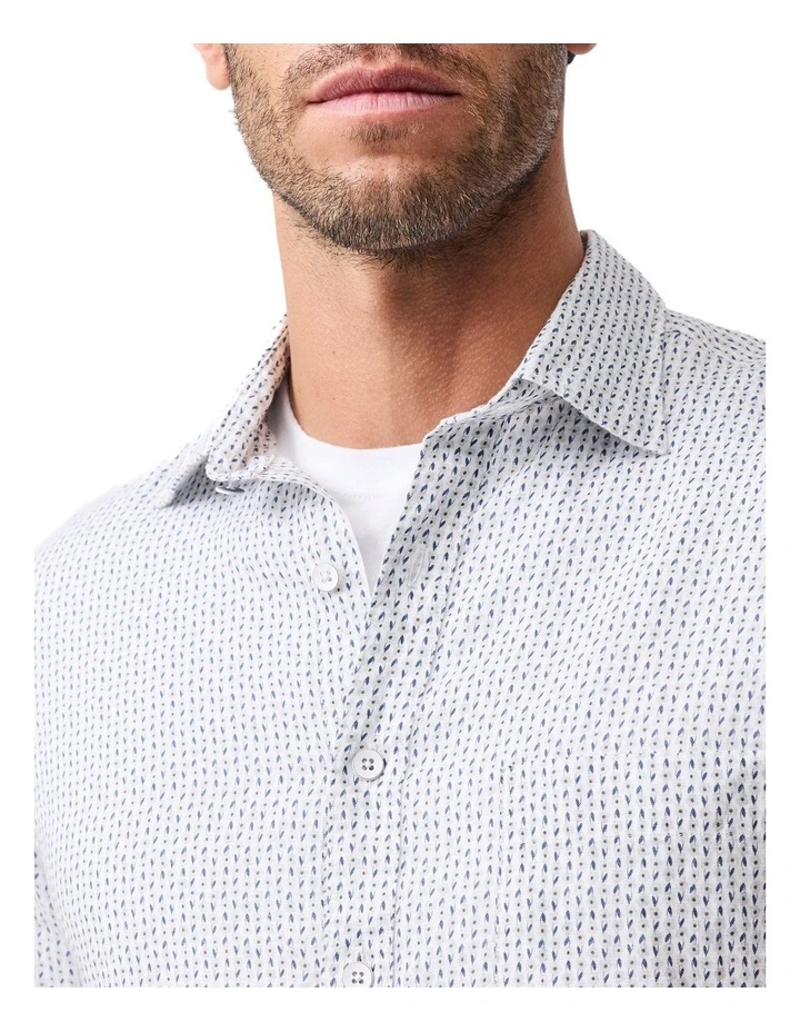 Featherson Short Sleeve Sports Fit Shirt in Snow image 6