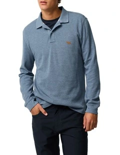 Long Sleeve Gunn Sports Fit Polo in Chambray