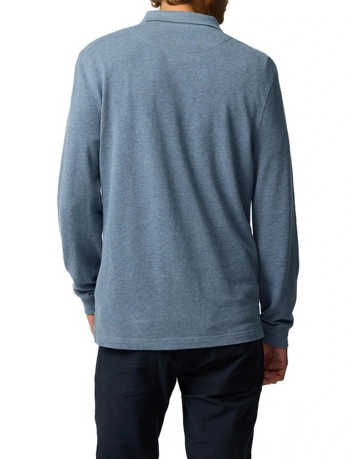 Long Sleeve Gunn Sports Fit Polo in Chambray image 3