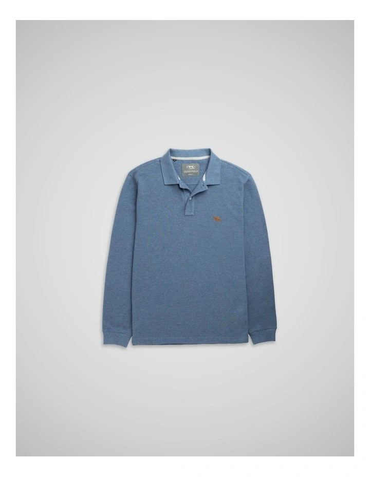 Long Sleeve Gunn Sports Fit Polo in Chambray image 4