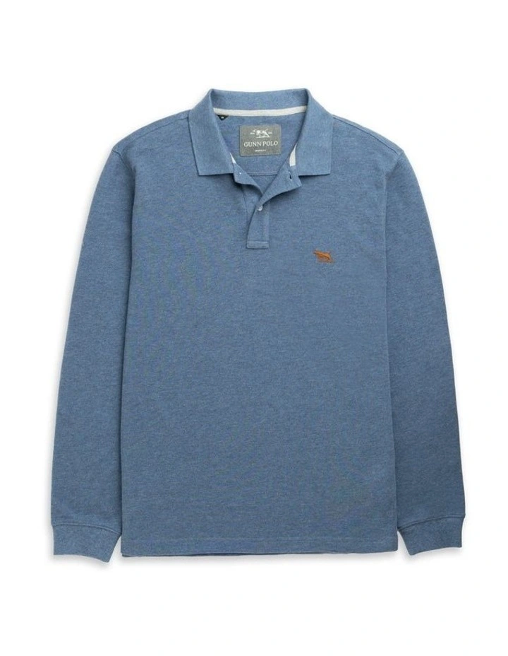 Long Sleeve Gunn Sports Fit Polo in Chambray image 4