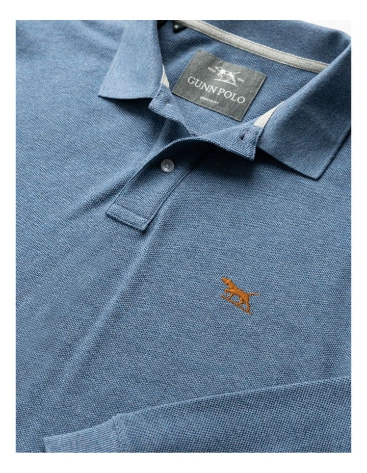 Long Sleeve Gunn Sports Fit Polo in Chambray image 5