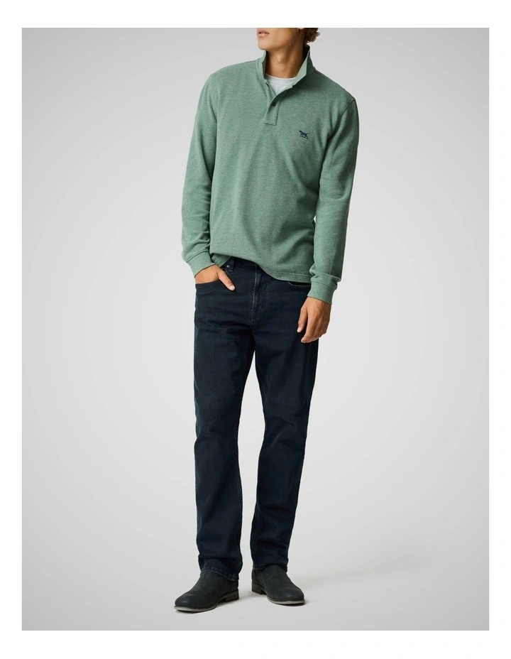 Long Sleeve Gunn Sports Fit Polo in Fern image 2