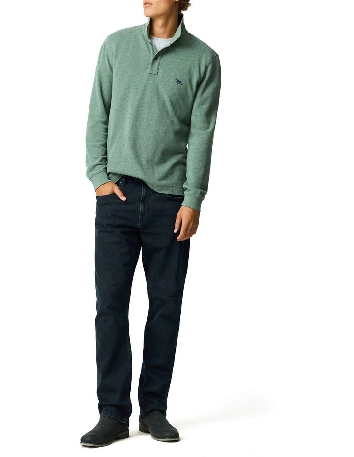 Long Sleeve Gunn Sports Fit Polo in Fern image 3