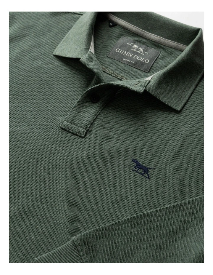 Long Sleeve Gunn Sports Fit Polo in Fern image 5