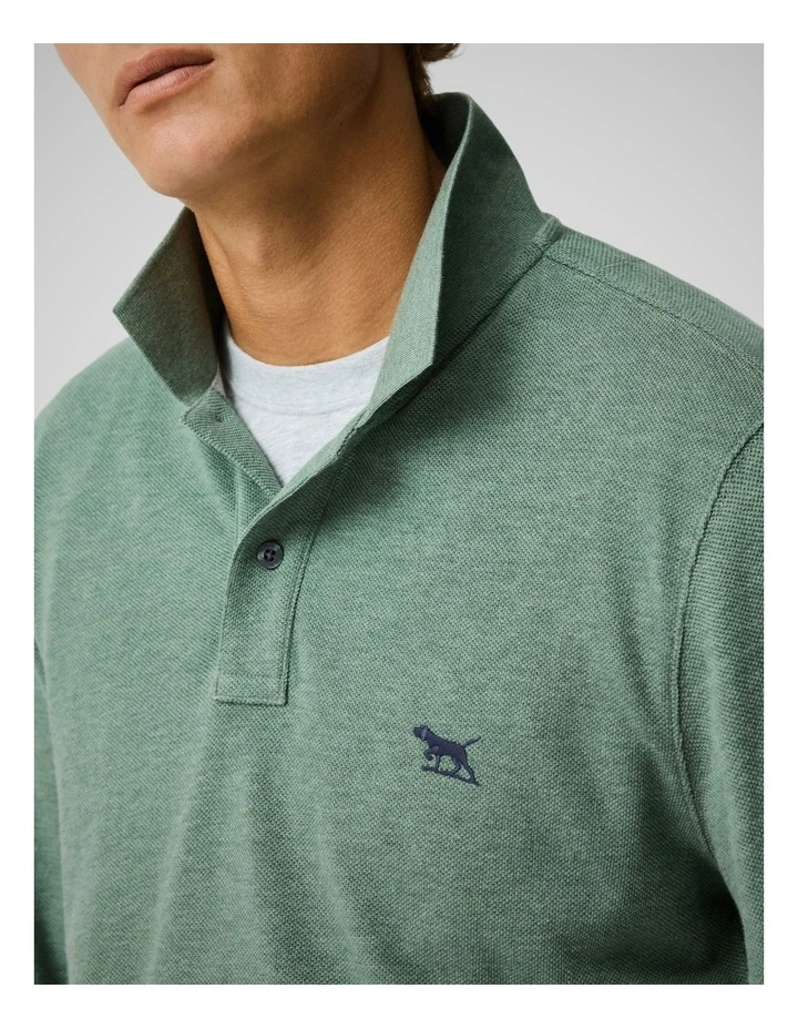 Long Sleeve Gunn Sports Fit Polo in Fern image 6