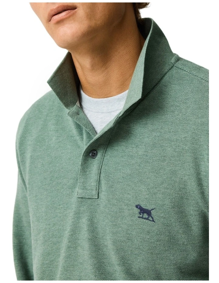 Long Sleeve Gunn Sports Fit Polo in Fern image 6