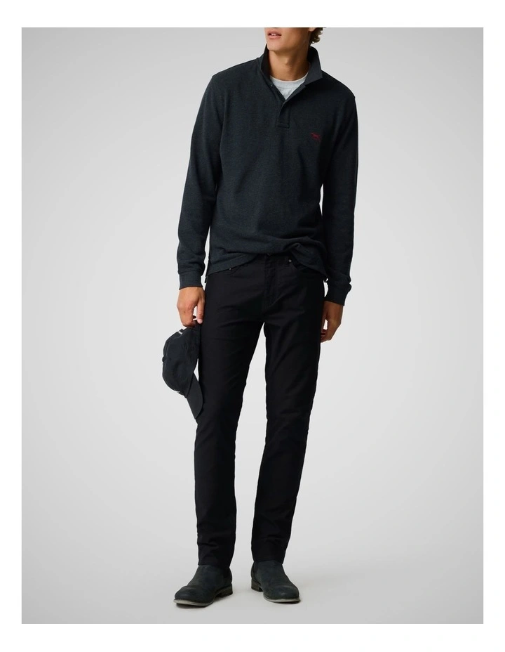 Long Sleeve Gunn Sports Fit Polo in Graphite image 2
