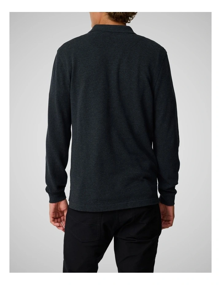 Long Sleeve Gunn Sports Fit Polo in Graphite image 3