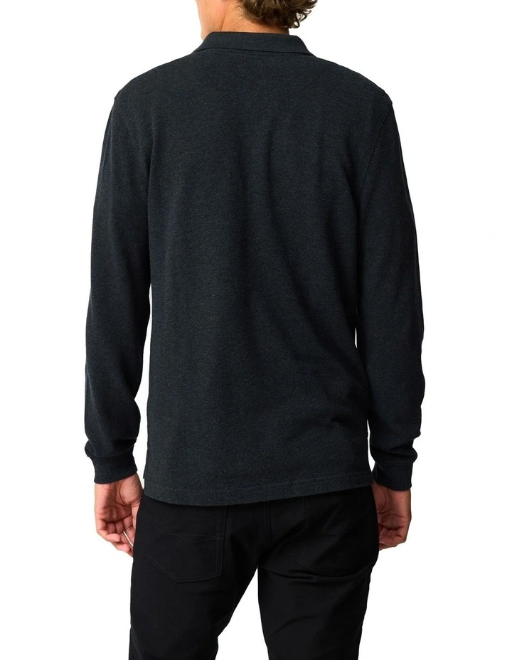 Long Sleeve Gunn Sports Fit Polo in Graphite image 3