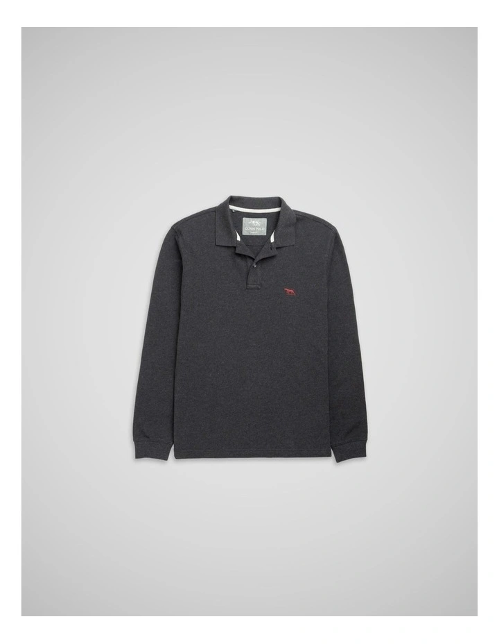 Long Sleeve Gunn Sports Fit Polo in Graphite image 4
