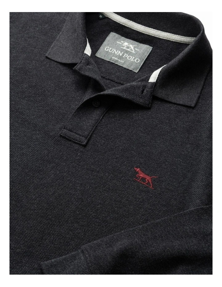 Long Sleeve Gunn Sports Fit Polo in Graphite image 5