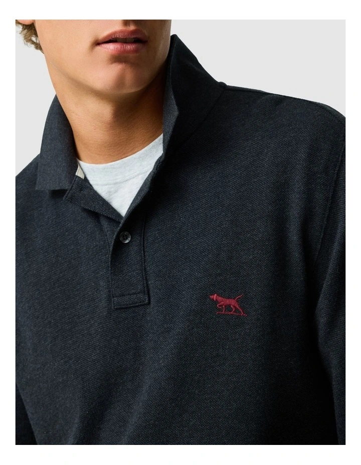 Long Sleeve Gunn Sports Fit Polo in Graphite image 6