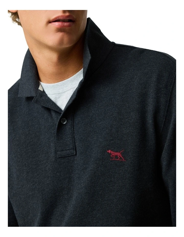Long Sleeve Gunn Sports Fit Polo in Graphite image 6