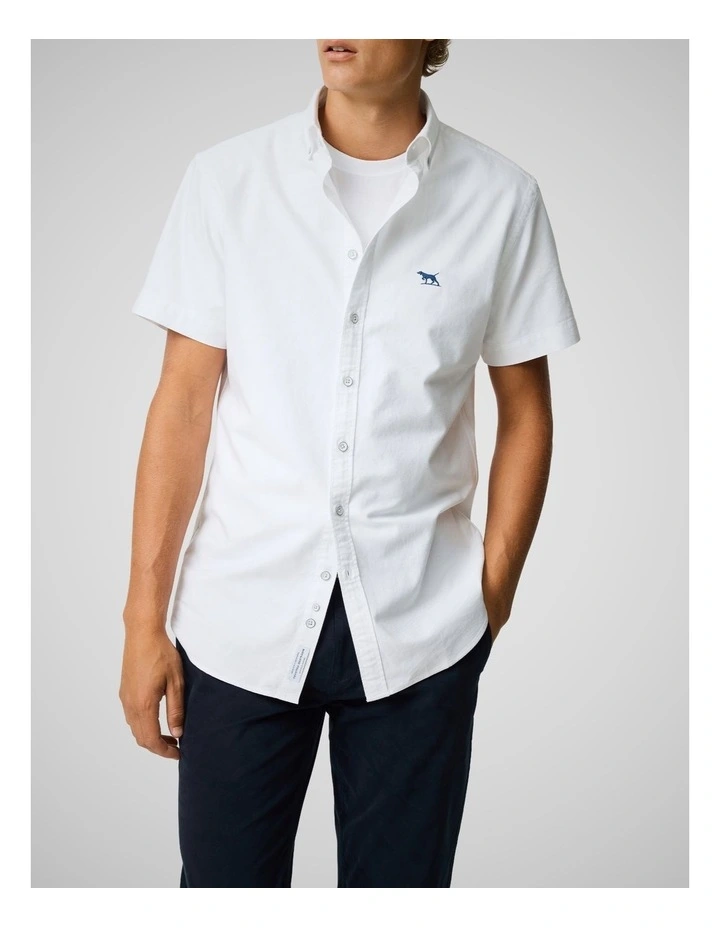 Gunn Oxford Sports Fit Shirt in Blanc image 1