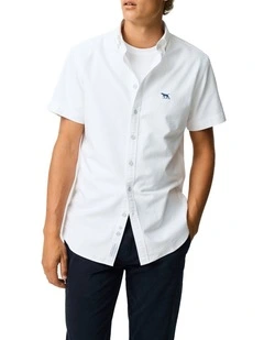 Gunn Oxford Long Sleeve Sports Fit Shirt in Blanc