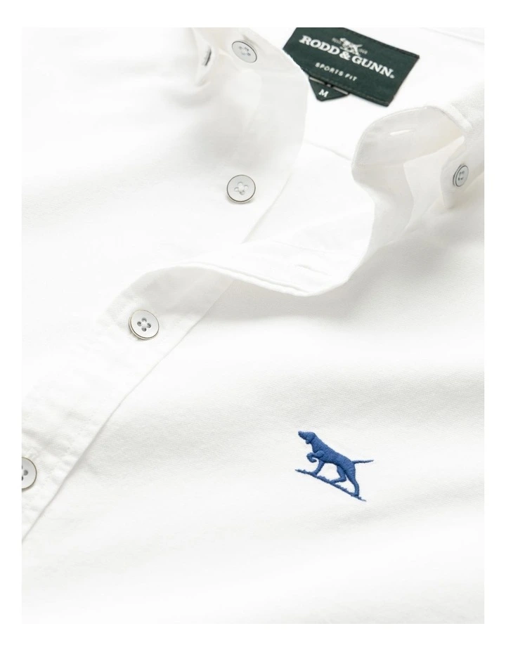 Gunn Oxford Long Sleeve Sports Fit Shirt in Blanc image 5