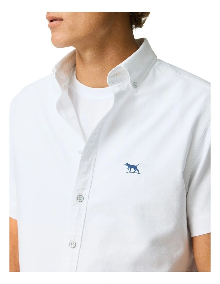 Gunn Oxford Long Sleeve Sports Fit Shirt in Blanc image 6