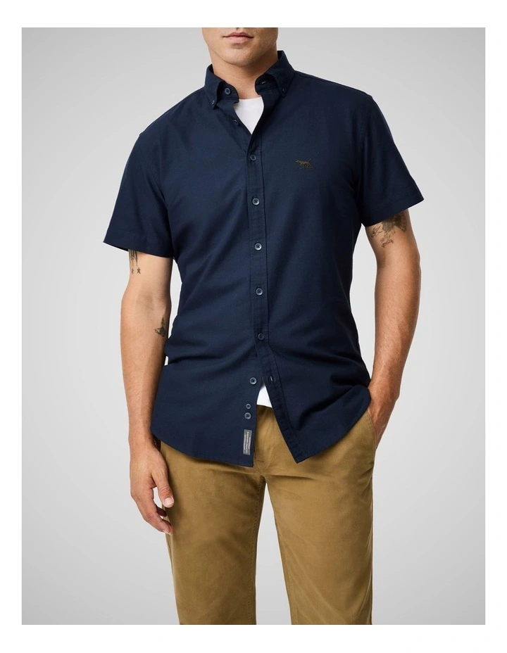 Gunn Oxford Long Sleeve Sports Fit Shirt in Ink image 1