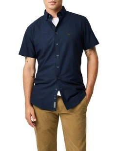 Gunn Oxford Long Sleeve Sports Fit Shirt in Ink
