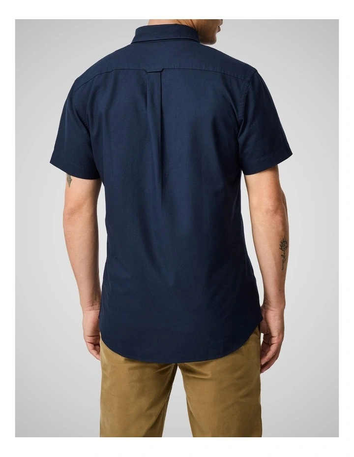Gunn Oxford Long Sleeve Sports Fit Shirt in Ink image 3