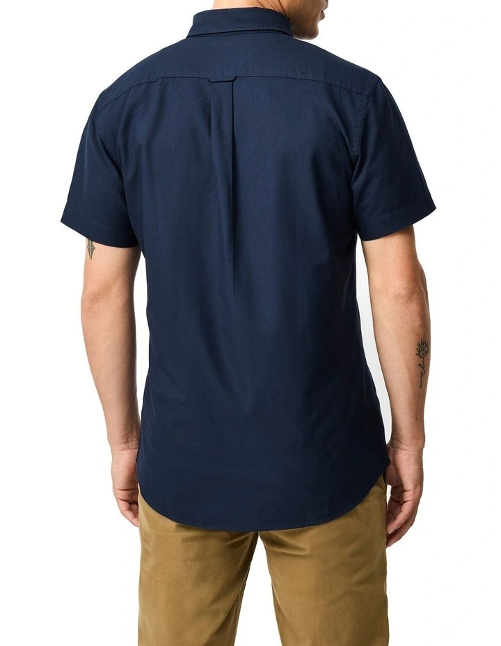 Gunn Oxford Long Sleeve Sports Fit Shirt in Ink image 3