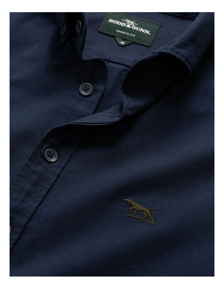 Gunn Oxford Long Sleeve Sports Fit Shirt in Ink image 5
