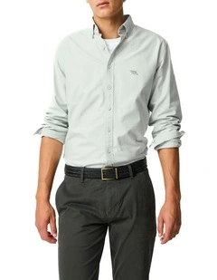 Oxford Long Sleeve Sports Fit Shirt in Eucalyptus