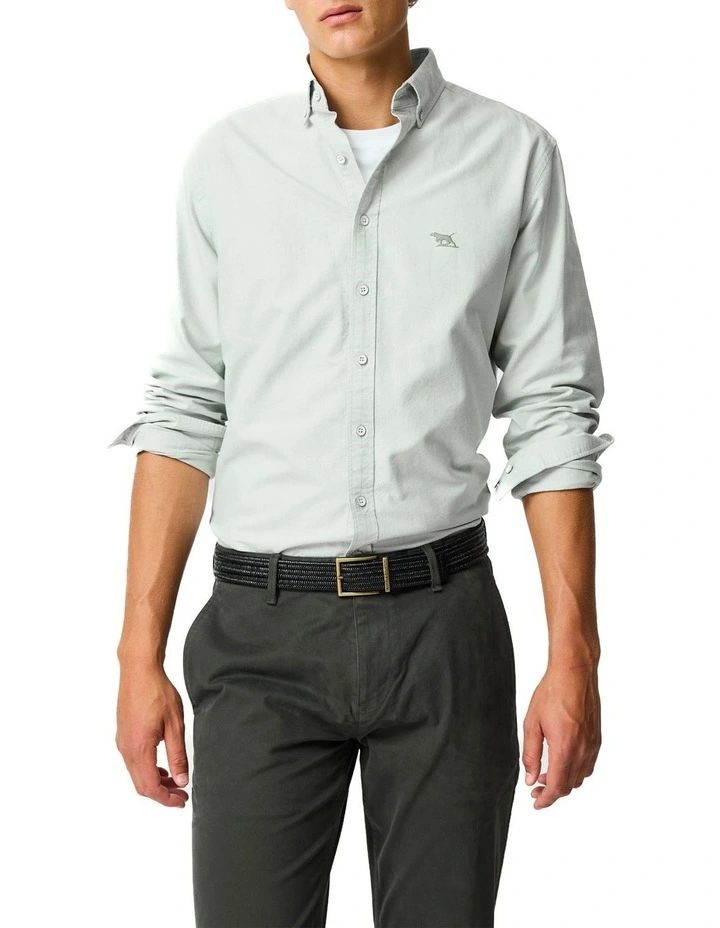 Oxford Long Sleeve Sports Fit Shirt in Eucalyptus image 1
