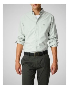Oxford Long Sleeve Sports Fit Shirt in Eucalyptus