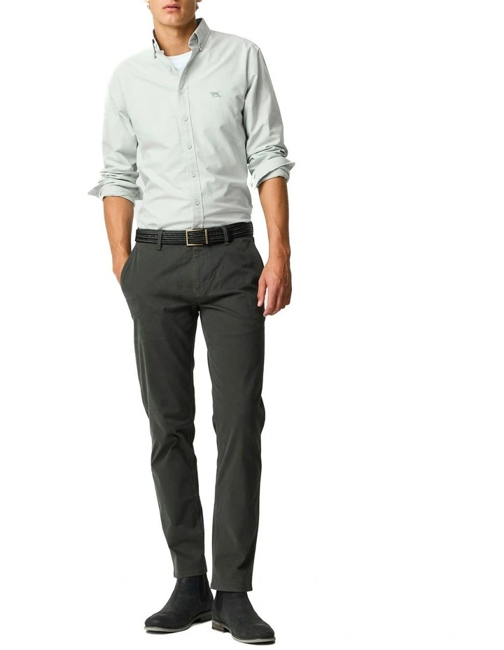 Oxford Long Sleeve Sports Fit Shirt in Eucalyptus image 2