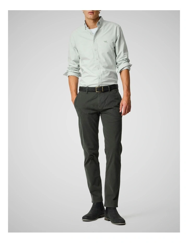 Oxford Long Sleeve Sports Fit Shirt in Eucalyptus image 2