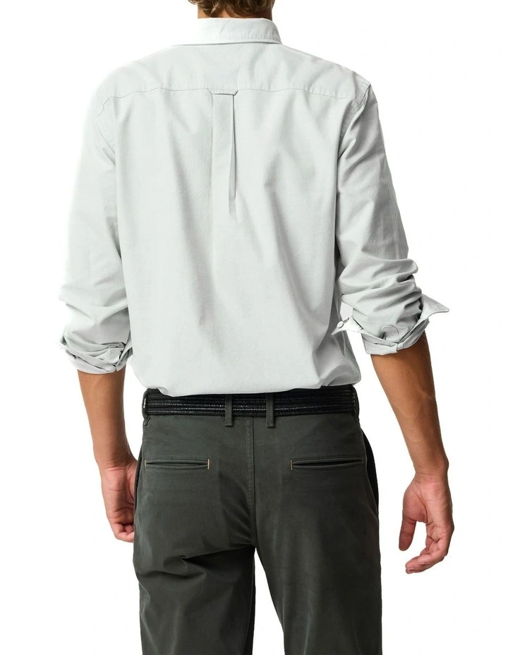 Oxford Long Sleeve Sports Fit Shirt in Eucalyptus image 3