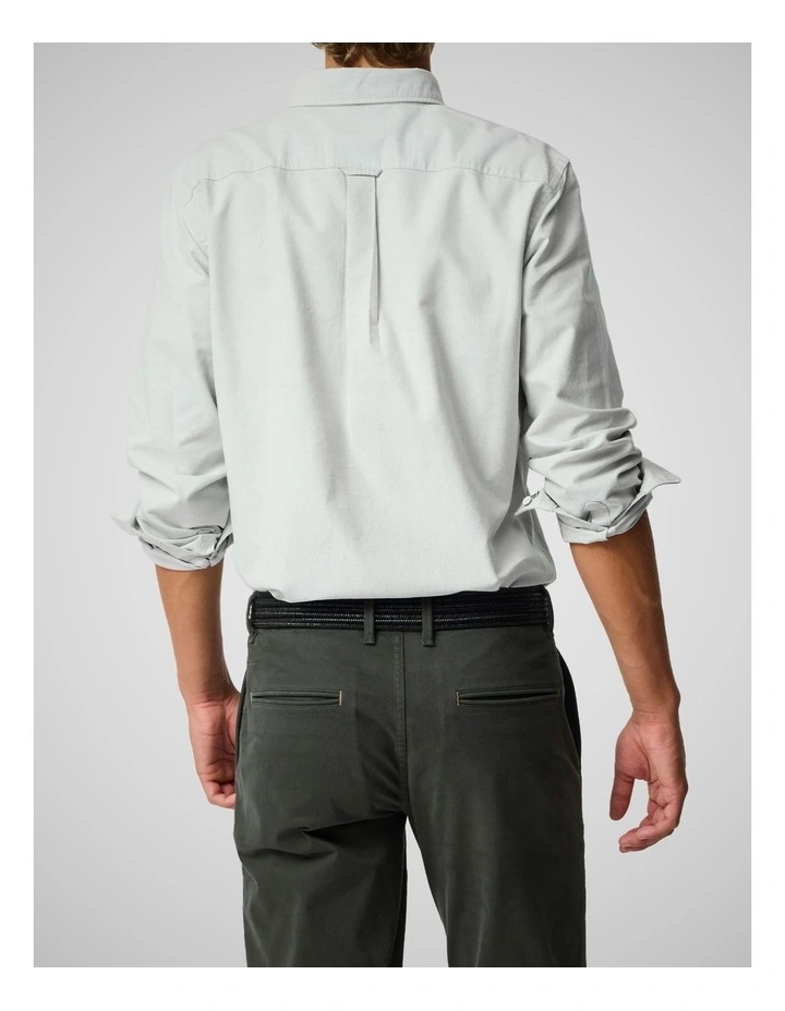 Oxford Long Sleeve Sports Fit Shirt in Eucalyptus image 3