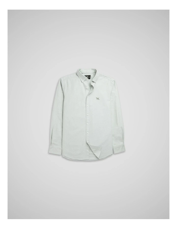Oxford Long Sleeve Sports Fit Shirt in Eucalyptus image 4