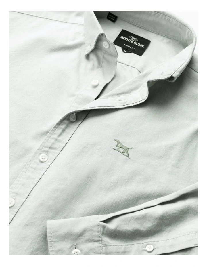 Oxford Long Sleeve Sports Fit Shirt in Eucalyptus image 5
