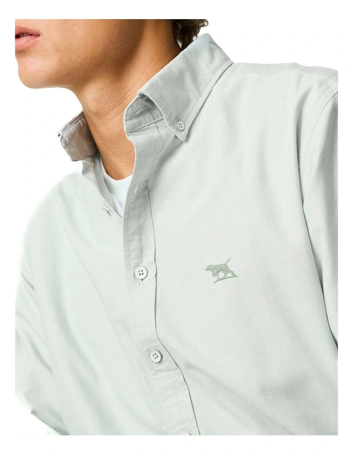 Oxford Long Sleeve Sports Fit Shirt in Eucalyptus image 6