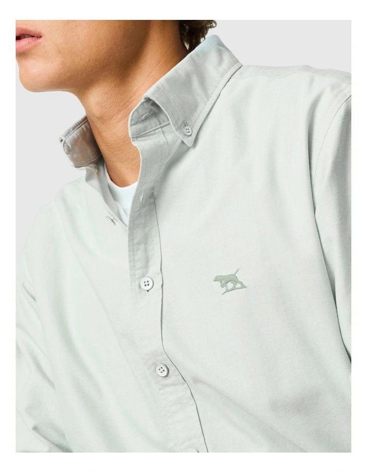 Oxford Long Sleeve Sports Fit Shirt in Eucalyptus image 6