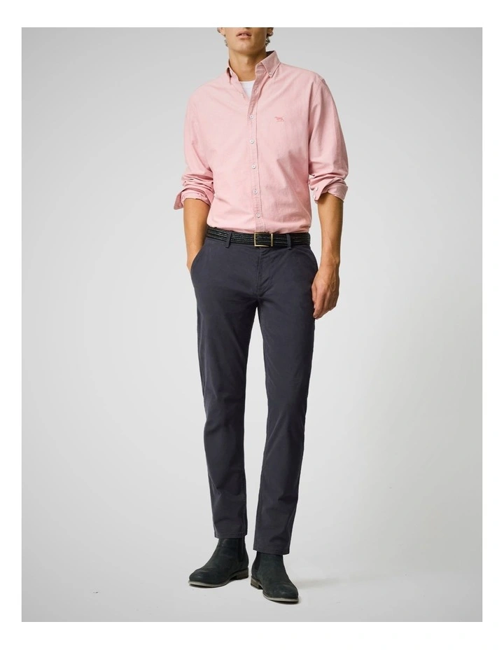 Oxford Long Sleeve Sports Fit Shirt in Wild Rose image 2