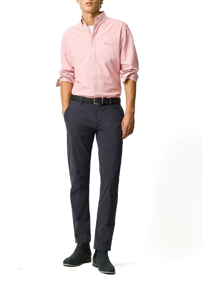 Gunn Oxford Long Sleeve Sports Fit Shirt in Wild Rose image 2