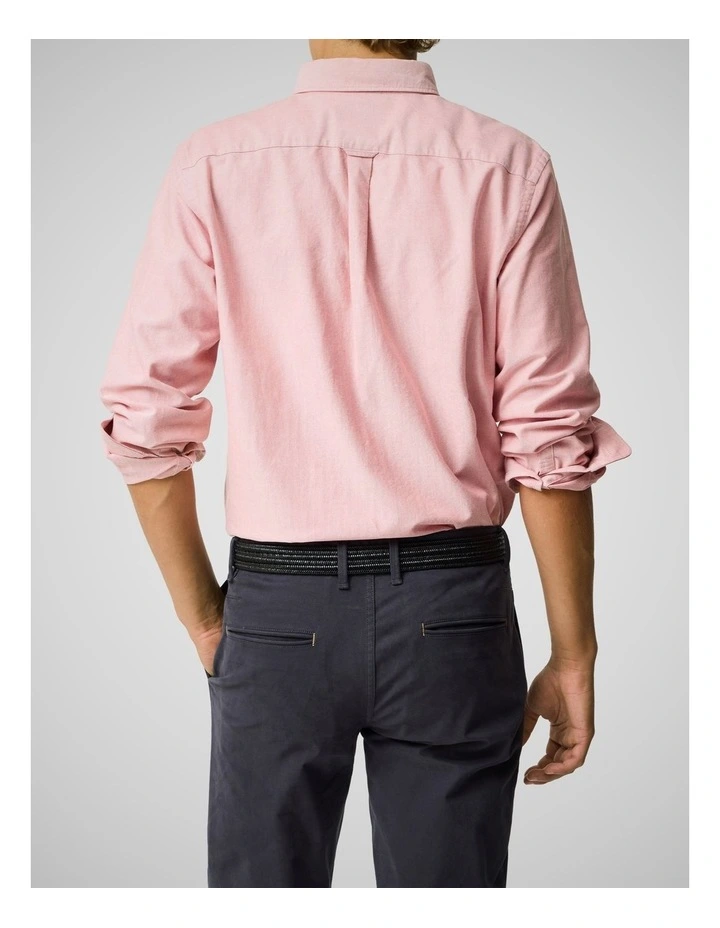 Oxford Long Sleeve Sports Fit Shirt in Wild Rose image 3