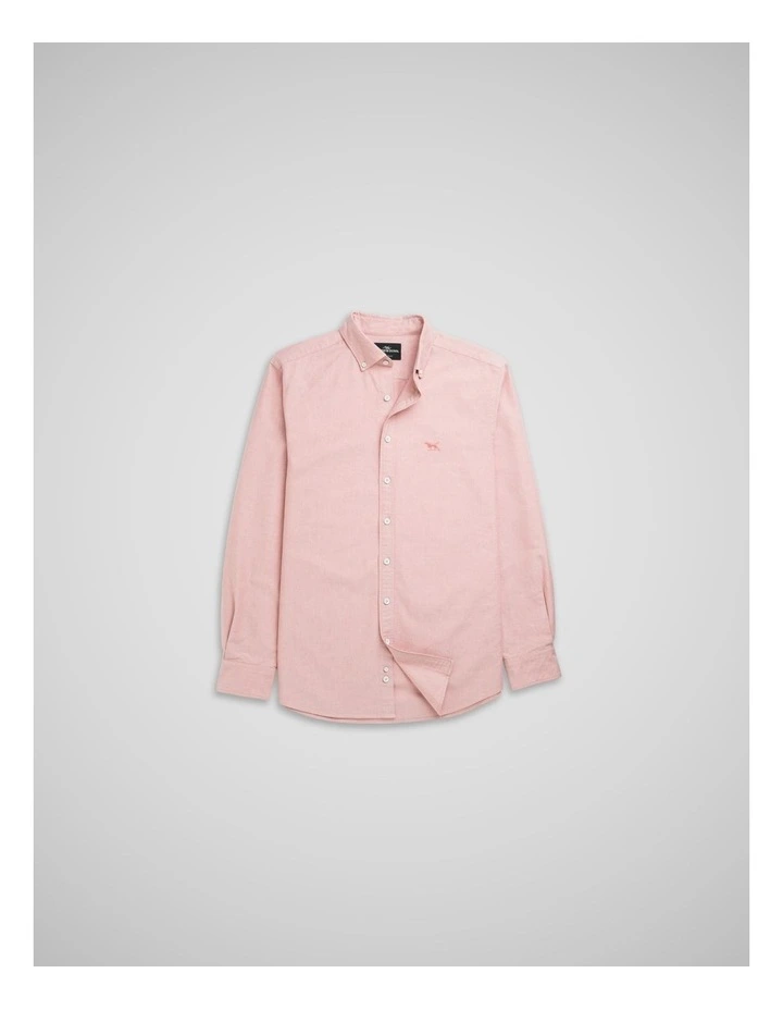 Oxford Long Sleeve Sports Fit Shirt in Wild Rose image 4