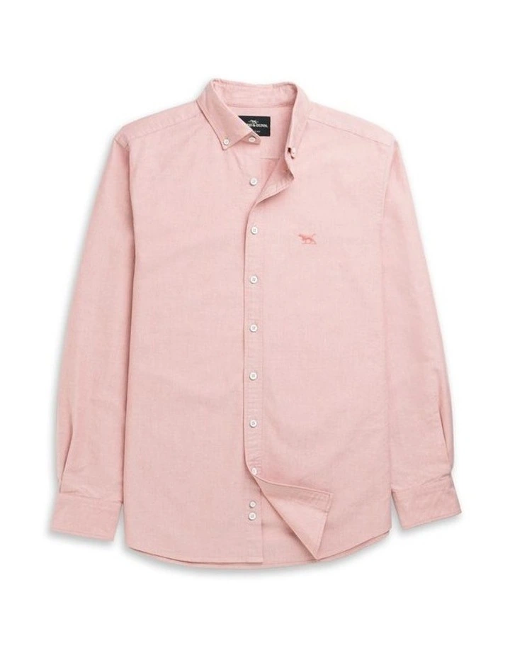 Gunn Oxford Long Sleeve Sports Fit Shirt in Wild Rose image 4