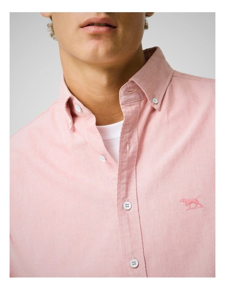 Oxford Long Sleeve Sports Fit Shirt in Wild Rose image 6