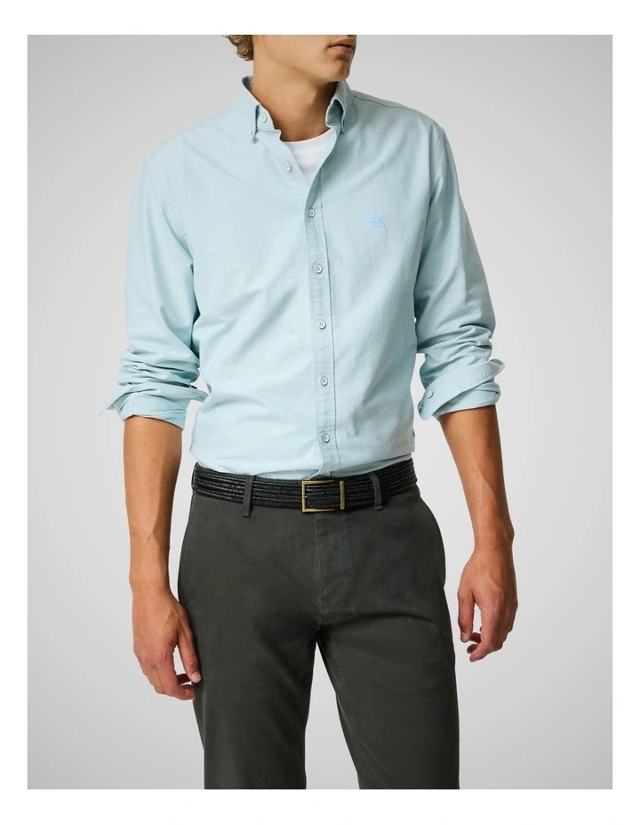 Oxford Long Sleeve Sports Fit Shirt in Seafoam image 1