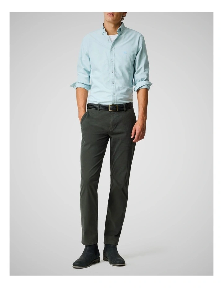 Oxford Long Sleeve Sports Fit Shirt in Seafoam image 2