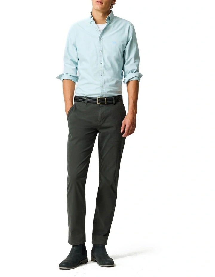 Gunn Oxford Long Sleeve Sports Fit Shirt in Seafoam image 2
