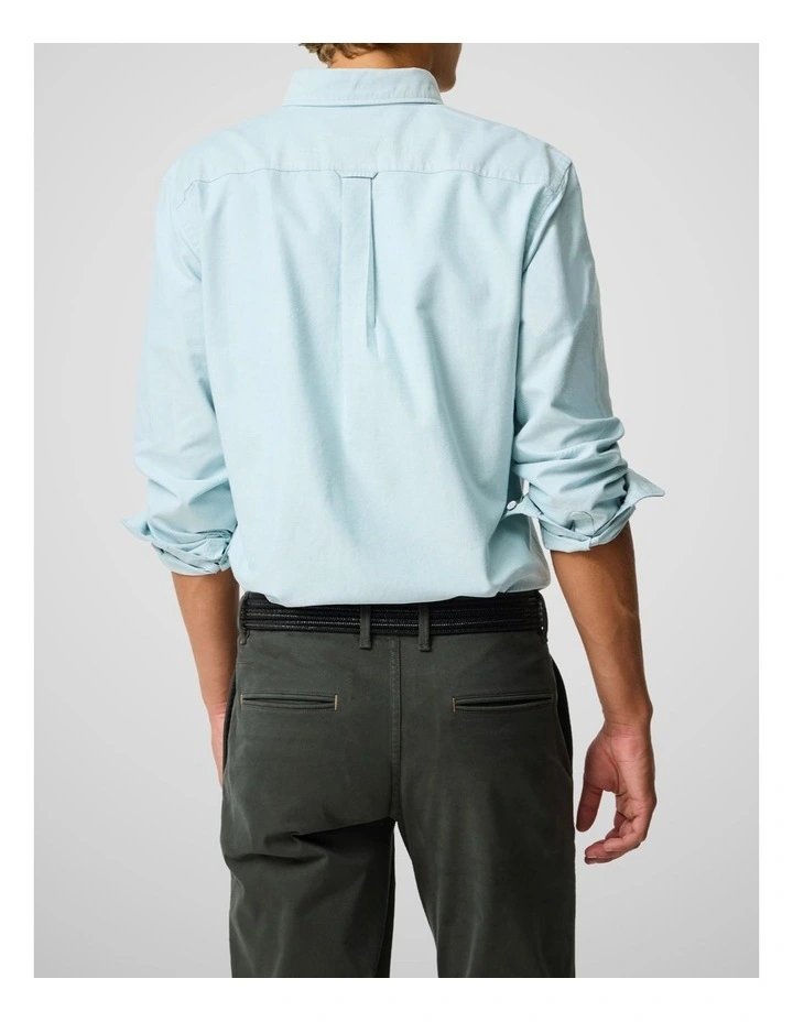 Oxford Long Sleeve Sports Fit Shirt in Seafoam image 3