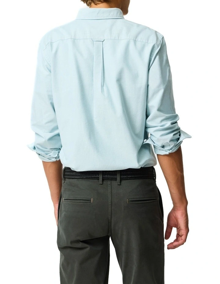 Gunn Oxford Long Sleeve Sports Fit Shirt in Seafoam image 3