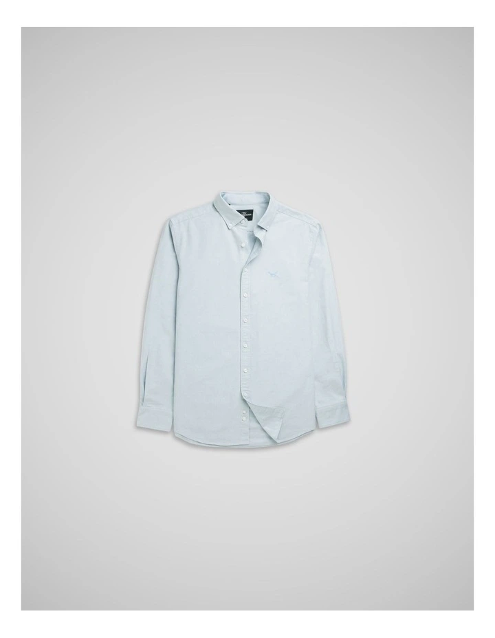 Oxford Long Sleeve Sports Fit Shirt in Seafoam image 4